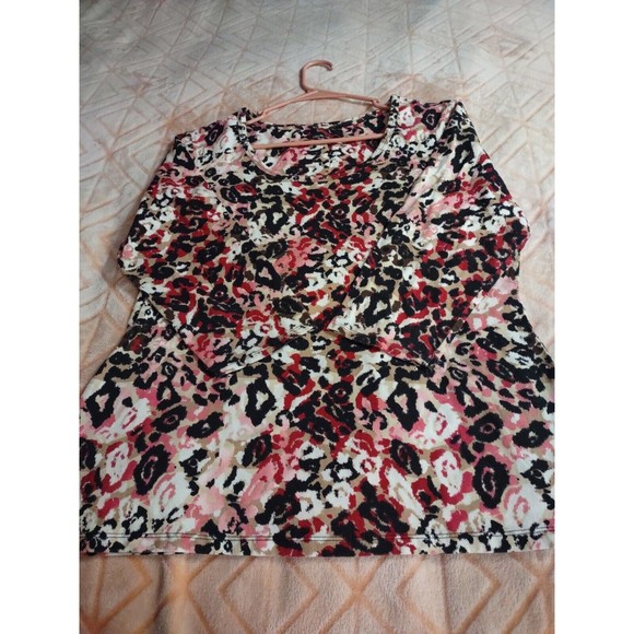 Style & Co Top Size L Multicolor 3/4 Sleeve Abstract - Picture 7 of 7